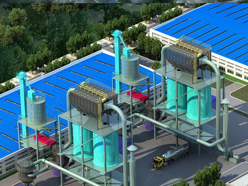 粉煤灰加工厂鸟瞰效果图3D模型与PS大图设计资源详解